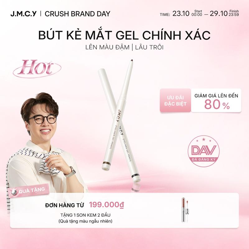 【CRUSH BRAND DAY】JMCY DAV Chứng Nhận Bút Kẻ Mắt Dạng Gel Màu, Không Thấm Nước & Chống Nhòe, Sắc Tố Cao, Ứng Dụng Mịn, Đầu Nét Chính Xác, Lâu Trôi