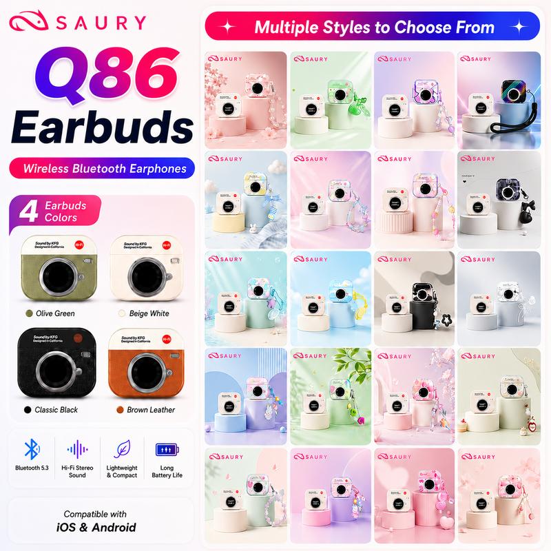 Tai nghe SAURY Q86 âm thanh stereo Hi‑Fi, micro tích hợp, tương thích với iOS và android, trải nghiệm âm thanh nhập vai