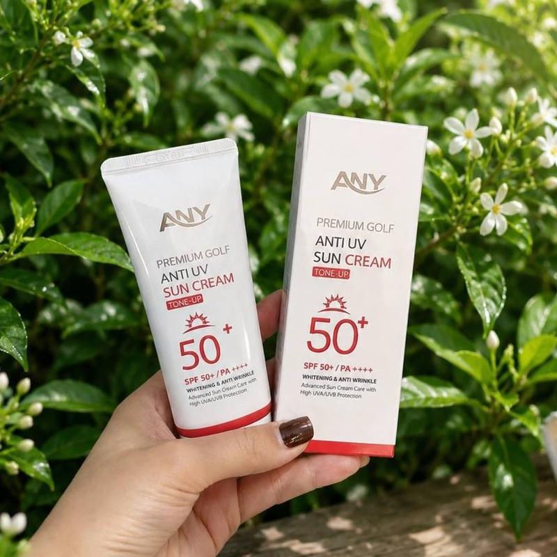 Combo 2 (Tặng 2 mặt nạ) Kem Chống Nắng Any Hàn Quốc 60ml Premium Golf Anti UV SPF 50+ Chống nắng Nâng tông, giúp trắng da, không bết)
