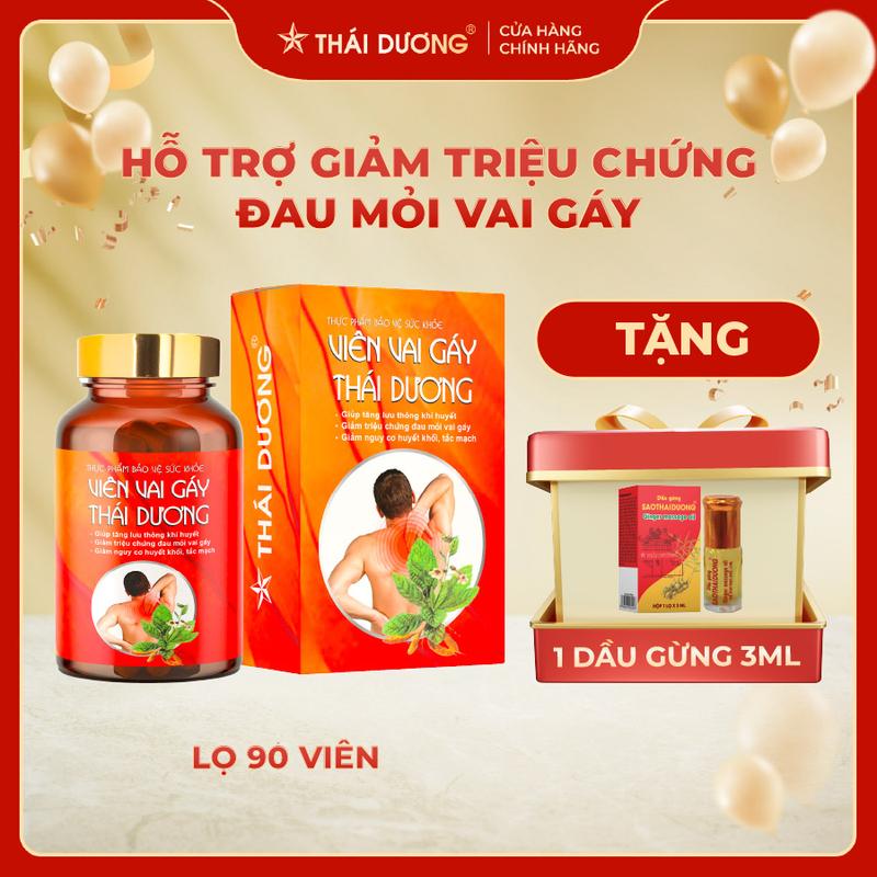 [Lọ 90 viên] Viên vai gáy Thái Dương Hỗ Trợ Giảm Triệu Chứng Đau Mỏi Vai Gáy (V1)