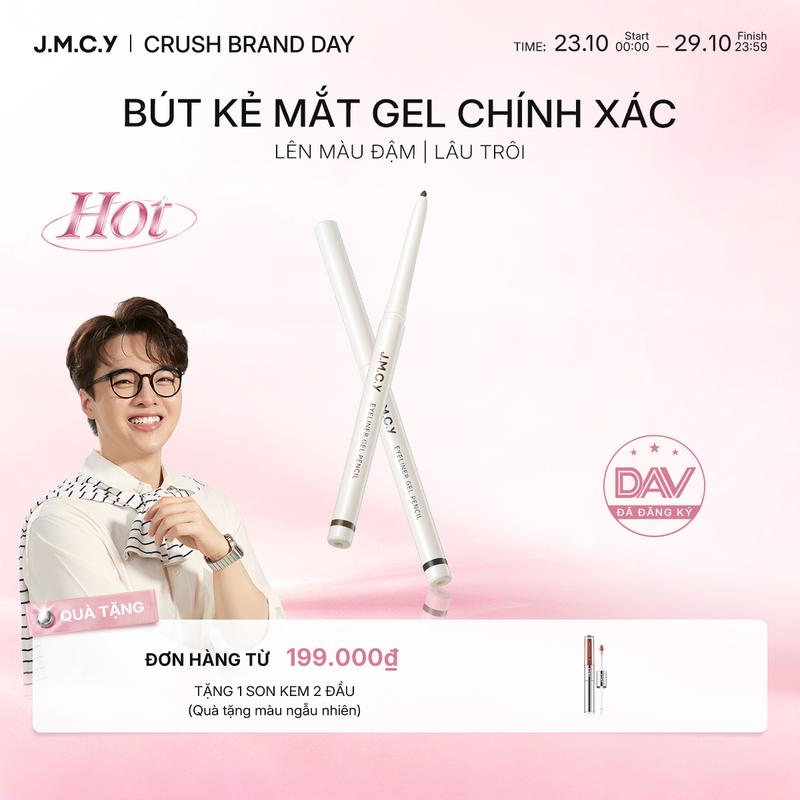 【CRUSH BRAND DAY】JMCY DAV Chứng Nhận Bút Kẻ Mắt Dạng Gel Màu, Không Thấm Nước & Chống Nhòe, Sắc Tố Cao, Ứng Dụng Mịn, Đầu Nét Chính Xác, Lâu Trôi