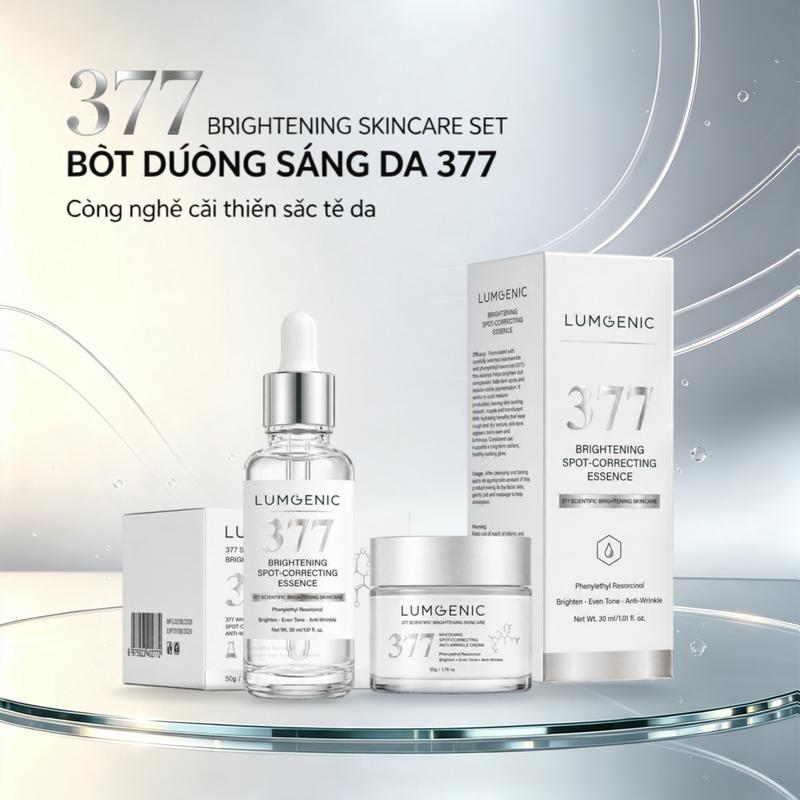 LUMGENIC 377 Bộ tinh chất & kem dưỡng làm sáng da – cấp ẩm sâu, hỗ trợ giảm thâm, làm đều màu da, se khít lỗ chân lông [COD]