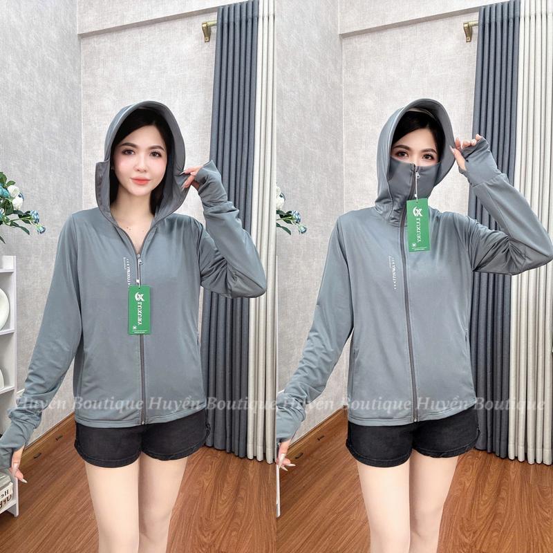 [38-80kg] Áo Khoác Chống Nắng Nữ 2 Lớp Vải Thun Lạnh Dày Dặn,Mềm,Mát,Chống Tia UV,Co Giãn 4 Chiều