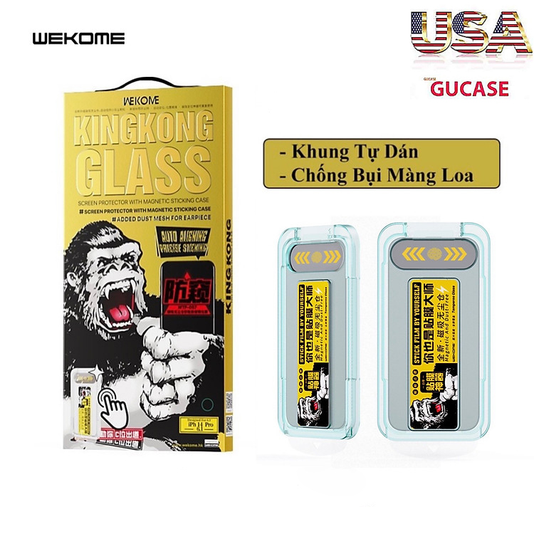 Dán Cường Lực KingKong Có Khung Tự Dán, Ngăn Bụi Loa Dành Cho iPhone - Chống Nhín Trộm Dán Full Màn - Hàng Chính Hãng - Xsmax11promax - Xsmax11promax