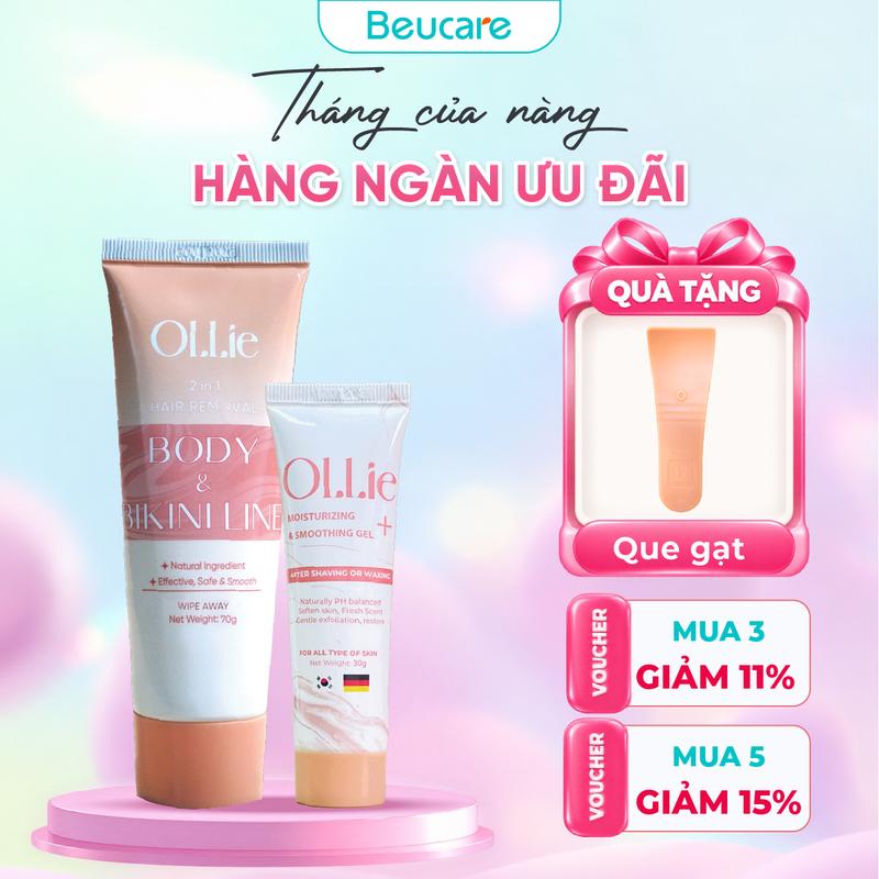 [TẶNG QUE GẠT] Kem Tẩy Lông Toàn Thân Ollie 70g Dịu Nhẹ, Không Đau, Tay Chân Nách, Viền Bikini, Nam Nữ, Hương Đào Không Kích Ứng - KT001