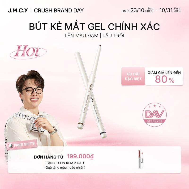 【CRUSH BRAND DAY】JMCY DAV Chứng Nhận Bút Kẻ Mắt Dạng Gel Màu, Không Thấm Nước & Chống Nhòe, Sắc Tố Cao, Ứng Dụng Mịn, Đầu Nét Chính Xác, Lâu Trôi