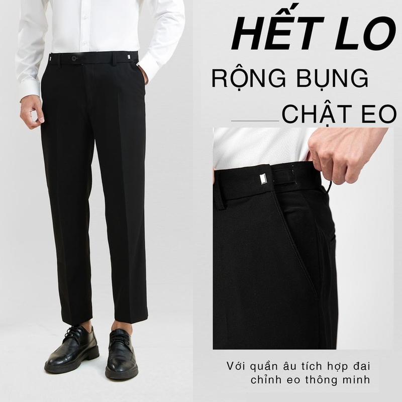 (001) ( CÓ BIGSIZE ) Quần âu nam KEN.STORE, quần tây nam sidetab lưng cao dáng baggy cạp có đai chỉnh eo vải co giãn nhẹ ống đứng cao cấp Menswear Ong Pants