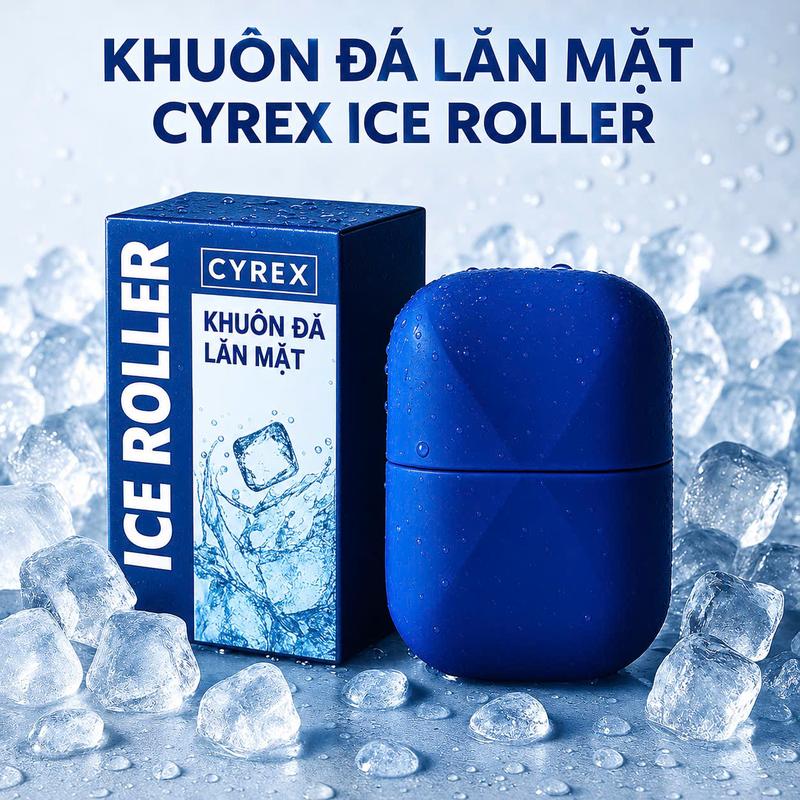 Khuôn Đá Lăn Massage Mặt CYREX ICE ROLLER SILICON Cao Cấp - Dụng Cụ Chườm Đá Hỗ Trợ Làm Đẹp Da Mặt