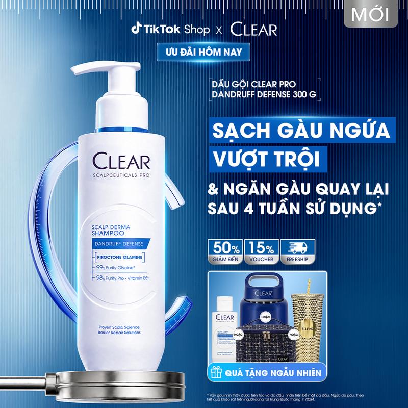 [1] DẦU GỘI CHUYÊN DỤNG GIÚP SẠCH GÀU NGỨA VÀ BẢO VỆ DA ĐẦU Clear Dandruff Defense Pro 300G