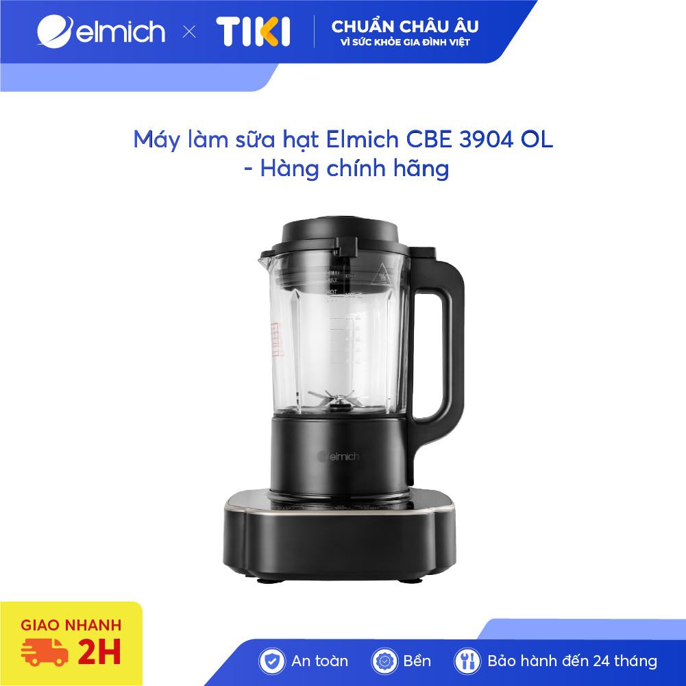 Máy làm sữa hạt Elmich CBE-3904OL, công suất 800W, 7 chế độ nấu được thiết lập sẵn, lưỡi dao 3 tầng 8 cánh giúp xay nhuyễn - Hàng chính hãng