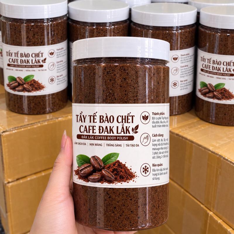 SIZE 1KG TẨY TẾ BÀO CAFE LÀM SẠCH DA CẤP ẨM MỀM MẠI DA